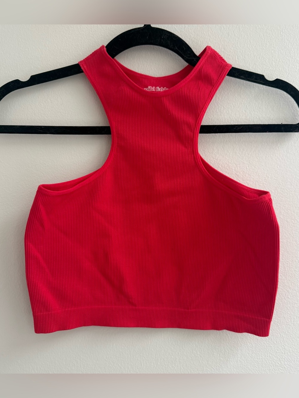 Wild Fable Red Ribbed Racerback Crop Top